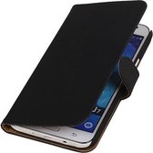 Samsung Galaxy J7 Effen Booktype Wallet Cover Zwart - Cover Case Hoes