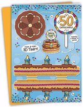 XXL 3D taart kaart 50 jaar