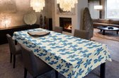 Joy@home Tafellaken - Tafelkleed - Tafelzeil - Afgewerkt Met Biaislint - Opgerold op dunne rol - Geen plooien - Trendy - Flora Blauw