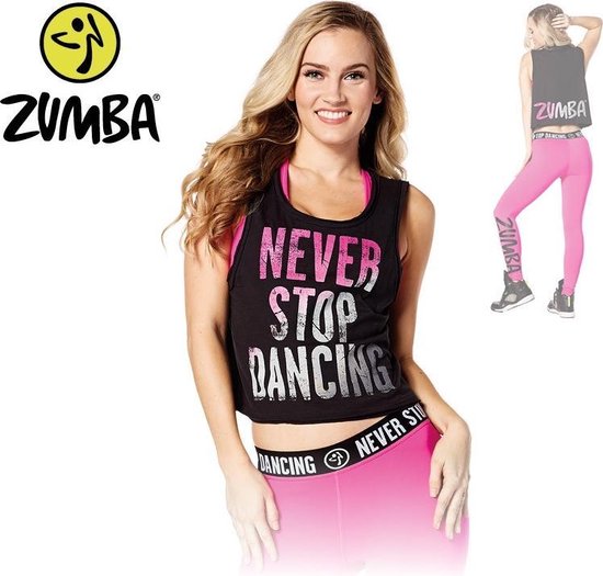 Zumba Never Stop Dancing Tank - Black S | bol