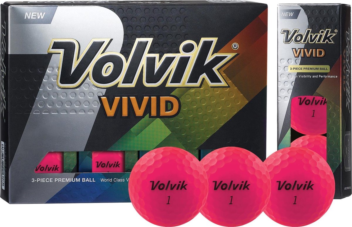 Volvik Vivid Golfballen - Dozijn / 12 stuks - Roze