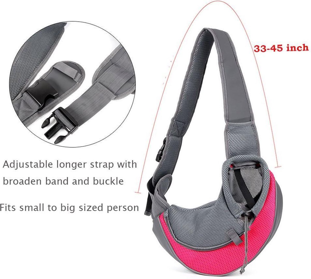 PETCUTE Hondendraagtas Sling draagtas Kattendrager Hond Schoudertas met
