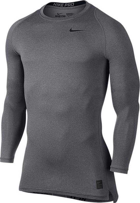 Nike Pro Cool Compression Longsleeve Sportshirt Heren Nike Pro Cool Compressie LS heren thermoshirt zwart