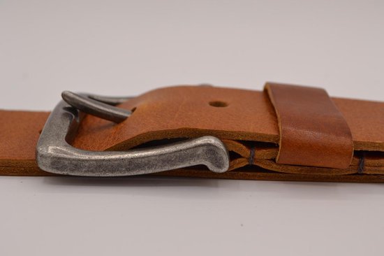LINDENMANN Leren riem heren, riem heren, volledig rundleer cognac, bruin, Taille 51 3XL (130 cm