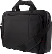DELTACO NV-785, Jacquard polyester laptoptas tot 15,6 ", schouderriem, 2 vakken met elk 2 binnenvakken, zwart