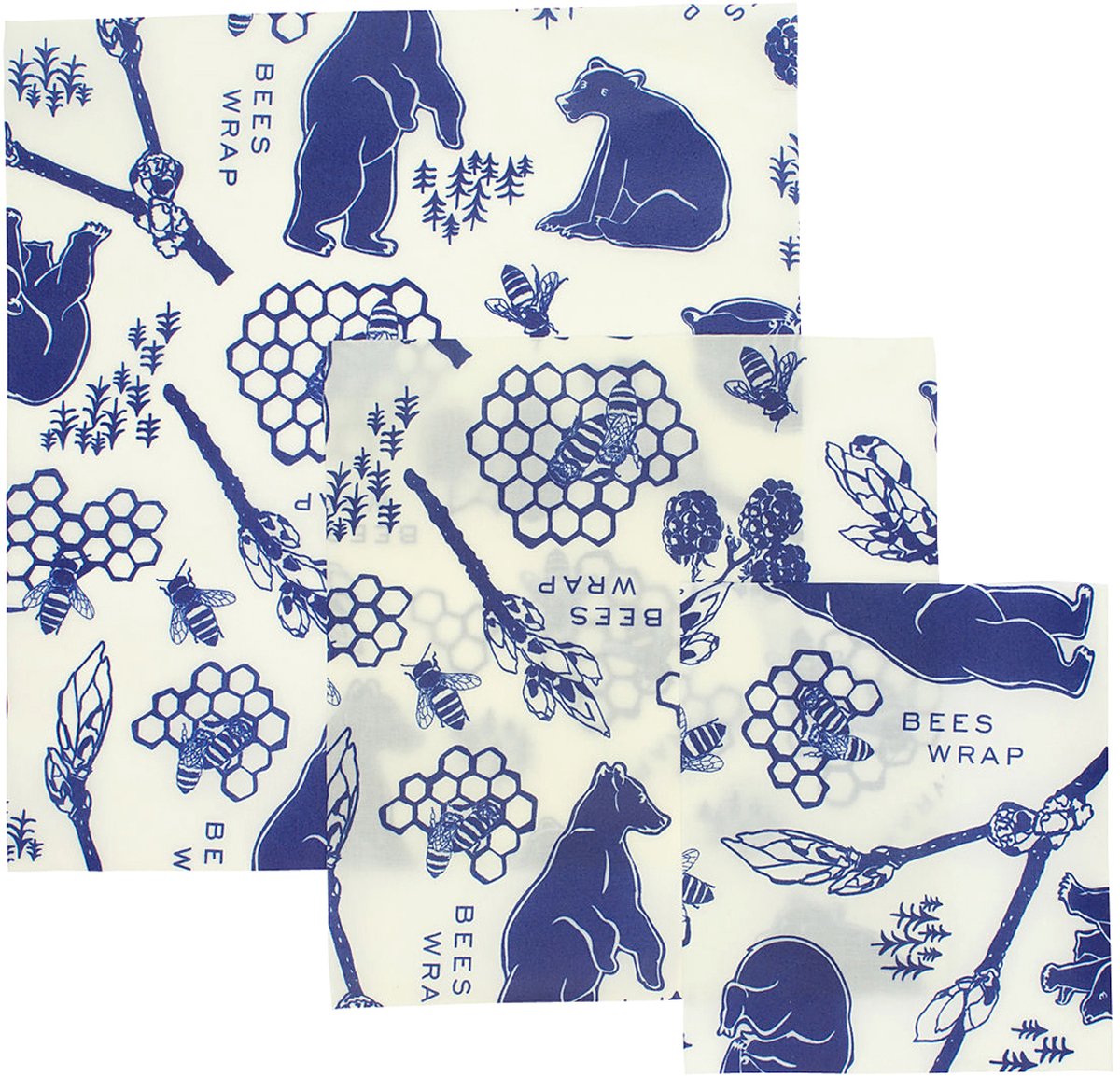 Bee’s Wrap Bees&Bears 3-pack combinatie (small/medium/large)