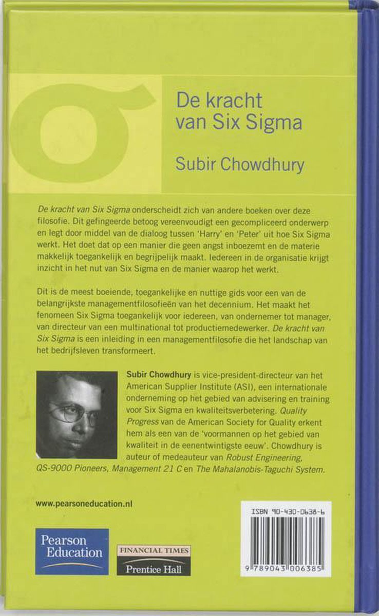 Kracht Van Six Sigma - back cover