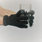 Fashionidea - Mooie zwarte dames stretch winterhandschoenen met easy touch vingertoppen