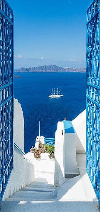 Fotobehang voor deuren - Vakantie in Griekenland | bol.com