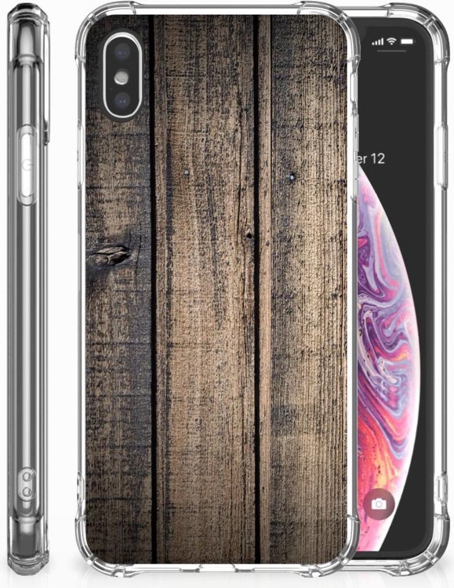 Apple iPhone Xs Max Stevig Telefoonhoesje Steigerhout