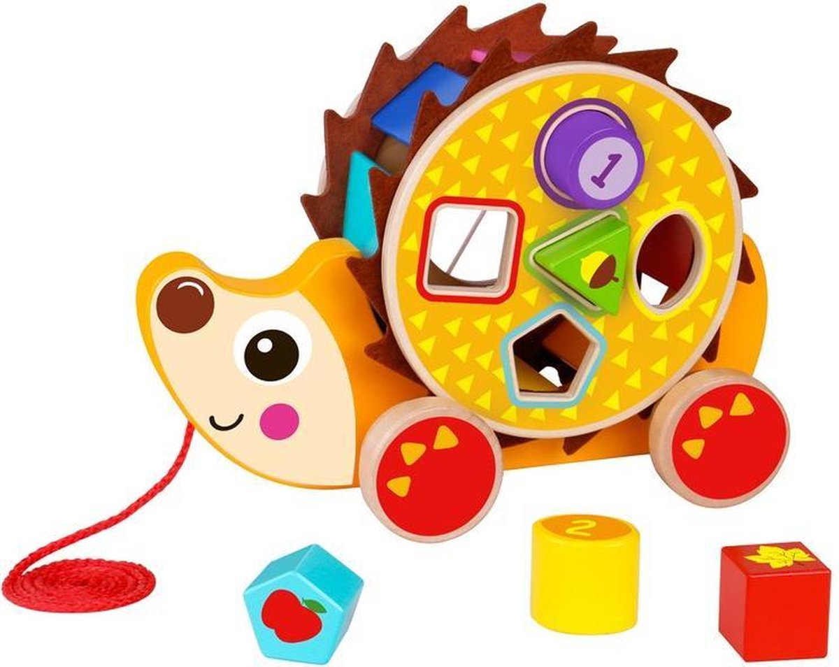 Tooky Toy Trekfiguur Egel 28 X 21 Cm Hout Oranje/bruin
