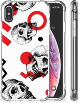 TPU-Siliconen Hoesje Geschikt voor iPhoneX | Xs Design Skull Red