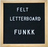 Funkk - Letterbord - eik en zwart 25,4 x 25,4 cm