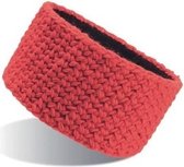 Gebreide winter hoofdband rood voor dames