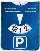 Kangaro parkeerschijf - draaibaar - blauwe kunstlederen houder - K-0035D220