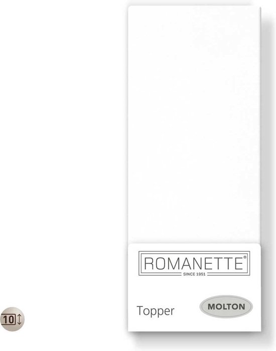 Molton Topper Hoeslaken Romanette-100 x 200 cm