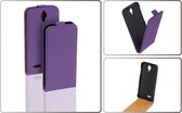 LELYCASE Paars Lederen Flip Case Hoesje Alcatel One Touch Idol 2 Mini