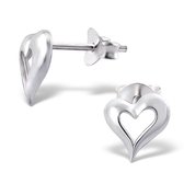 Zilveren open hart oorbellen, love|blingdings