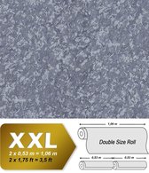 Uni kleuren behang EDEM 9076-27 vliesbehang gestempeld in spachtelputz look en metallic effect grijs duifblauw blauwgrijs 10,65 m2