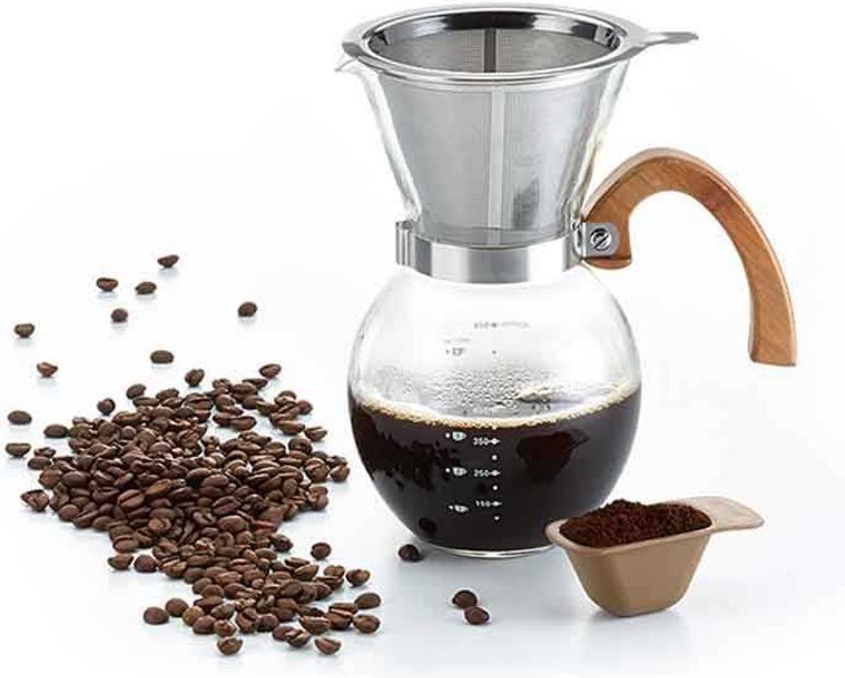 Glazen Coffeemaker met RVS filter - 7 kops - 650ml - Koffiemaker | bol.com