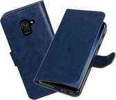 BestCases - Donker Blauw Portemonnee booktype hoesje Samsung Galaxy A8 Plus 2018