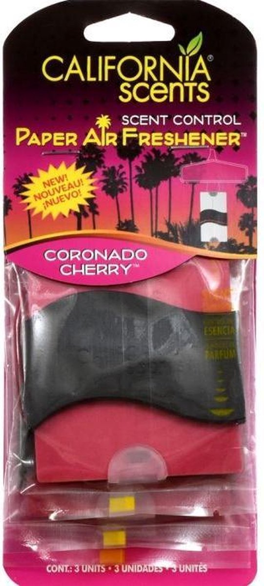 California Scents Luchtverfrisser Coronado Cherry Roze 3 Stuks
