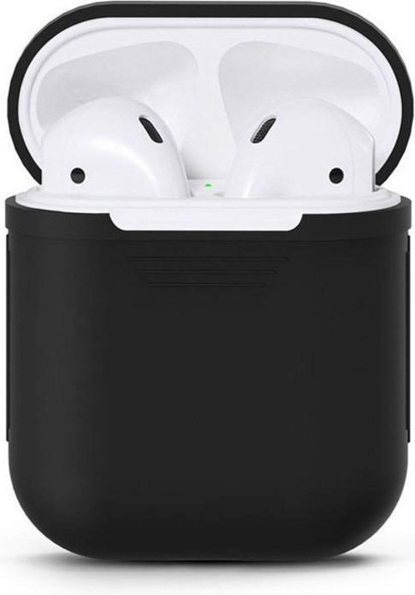 Voordeelset 2 stuks Airpods Silicone Case Cover Hoesje geschikt geschikt voor Apple Airpods - Zwart / Wit