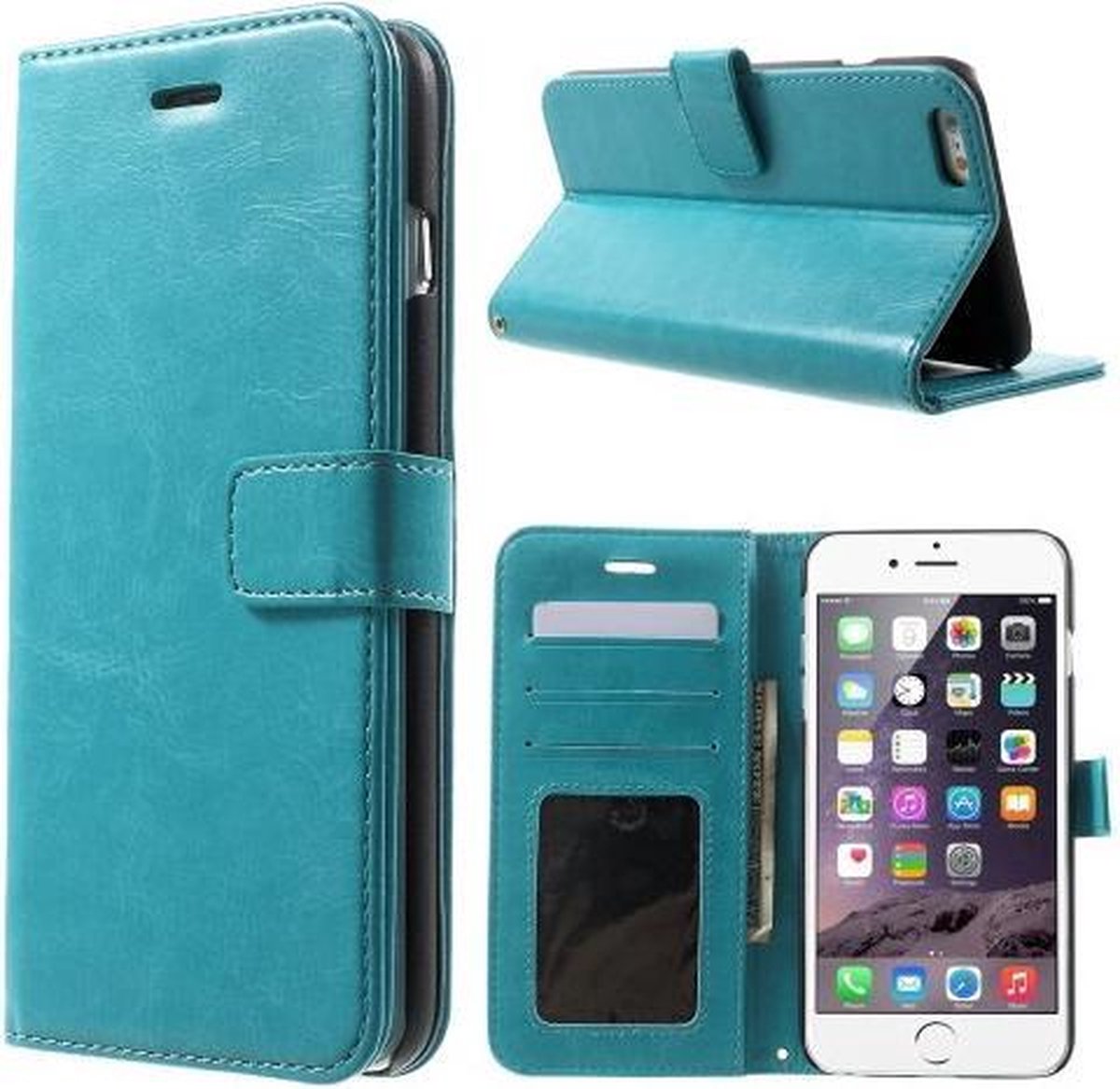 Cyclone portemonnee case wallet Hoesje iPhone 6 blauw
