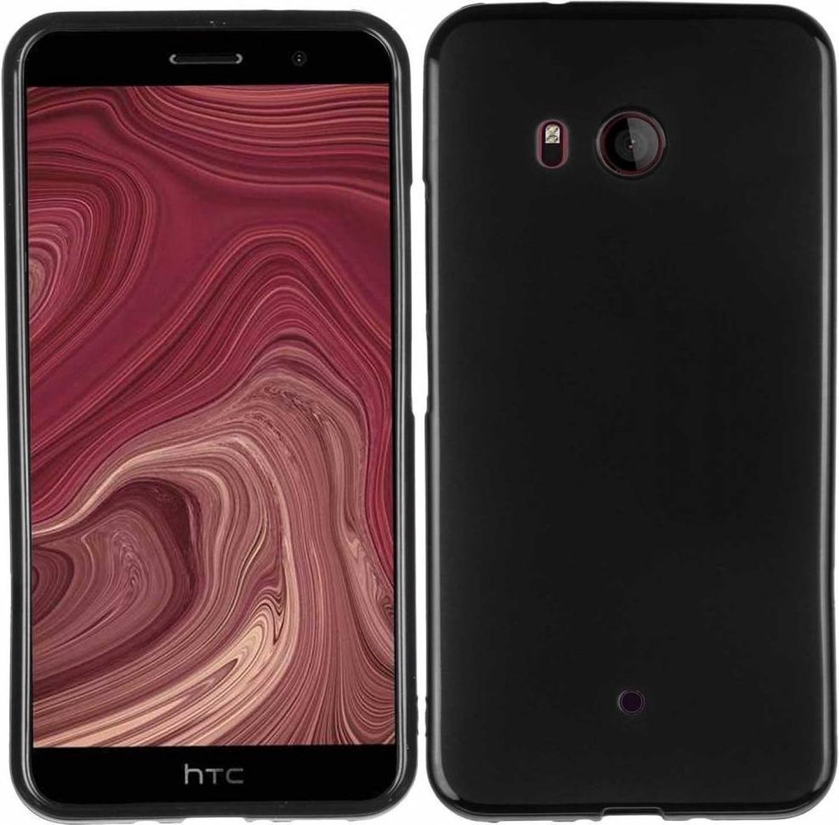 Zwart TPU Siliconen Case Hoesje Geschikt voor HTC U11