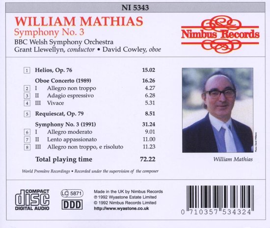 Symphony No.3 / Oboe Concerto / R