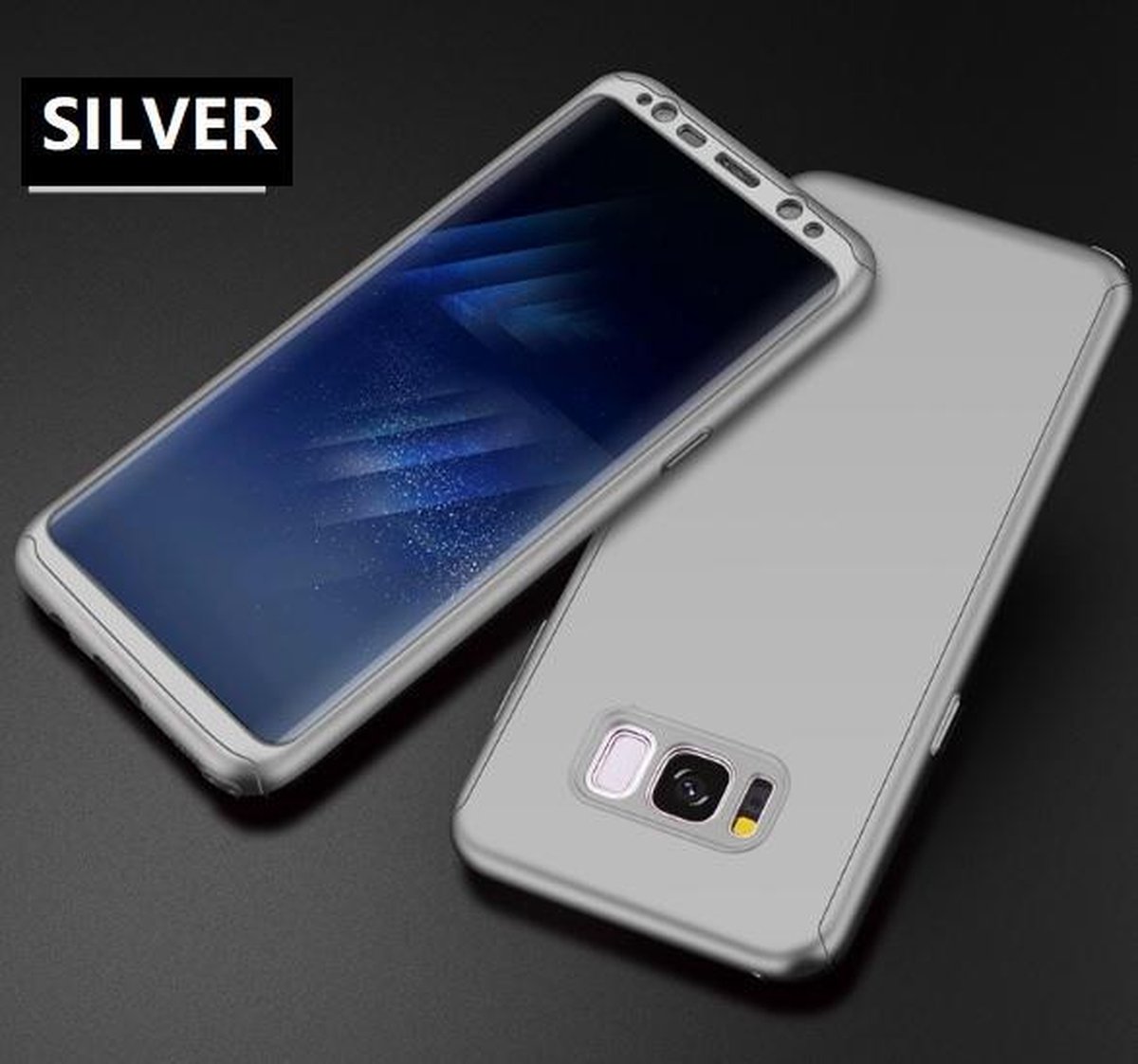 360-graden Frosting Beschermhoesje Set voor Galaxy S8 _ Zilver