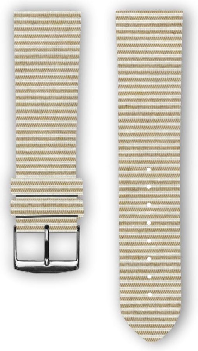 100% katoenen horlogeband met leder (achterzijde) Sand 20 mm