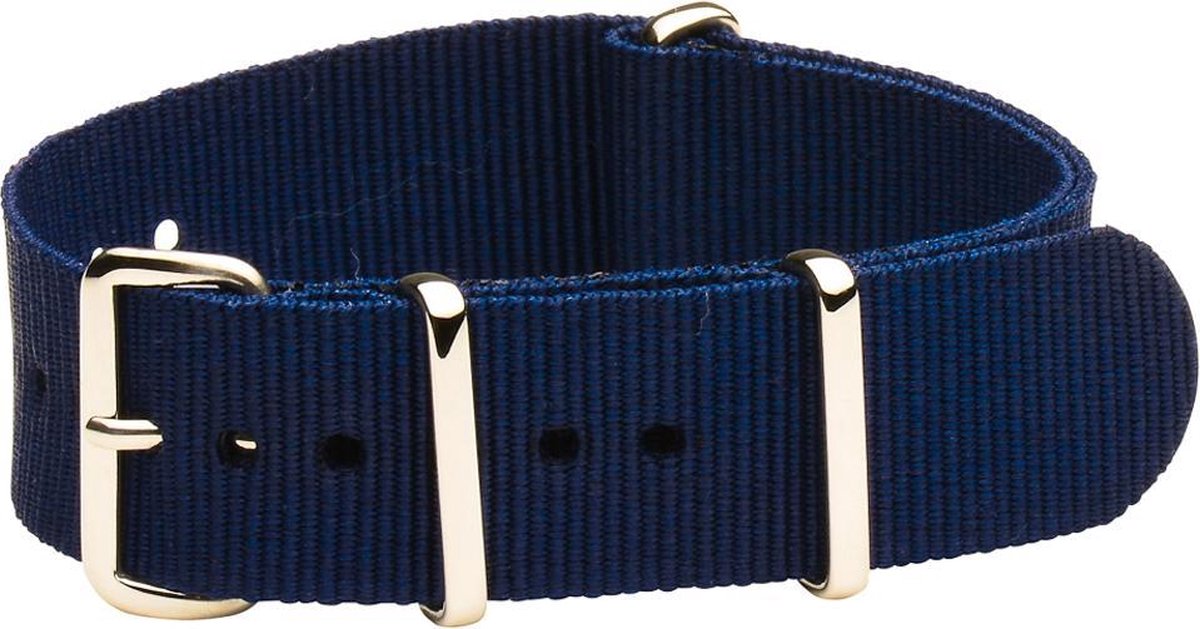 Premium Navy Blue Nato strap 22mm - Horlogeband Blauw