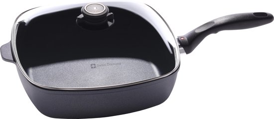 ROYAL SWISS Steelpan - 18x8cm - Sauspan Met Deksel Marmeren Anti Aanbaklaag Inductie Geschikt Soft Touch Handvat Voor Soepen Sauzen Dagelijks Koken 1175111833