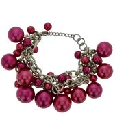 Armband met roze grote en kleine parels