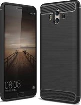 Zwart Hybrid Carbon Look TPU Hoesje voor Huawei Mate 10 Pro