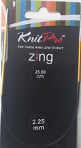 Aiguille à tricoter ronde Knitpro Zing 2,25 mm et 25,00 cm (notez les très petites aiguilles pour les chaussettes)