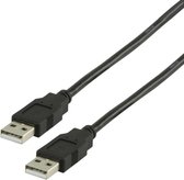Valueline VLCP60000B50, 5 m, USB A, USB A, USB 2.0, Mâle/Mâle, Noir