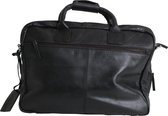Leather Junky laptop tas - The Monkey Business Bag - Zwart - Leer