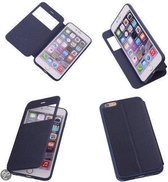 View Cover Navy Blue Apple iPhone 6 Stand Case TPU BookStyle Hoesjes