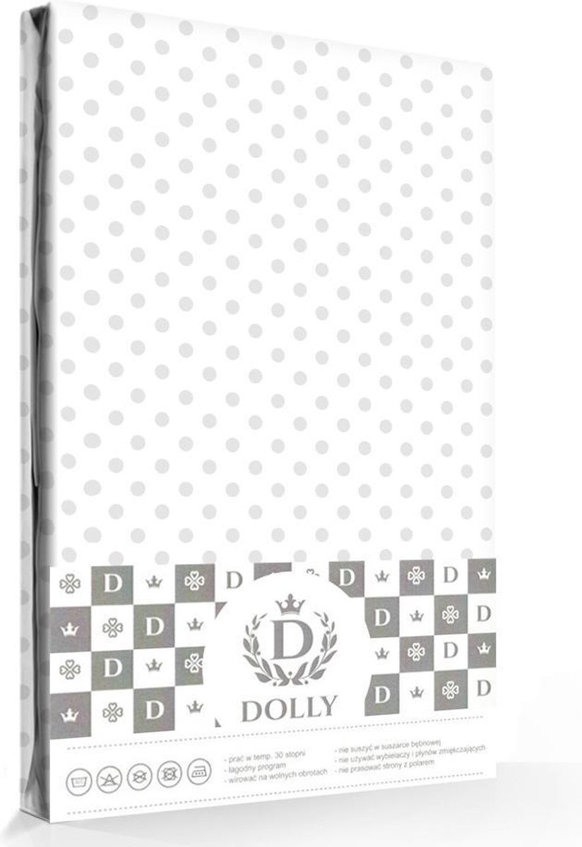 Dolly Hoeslaken Dots Wit/Grijs-60 x 120 cm Dolly Hoeslaken Dots Wit/Grijs-60 x 120 cm