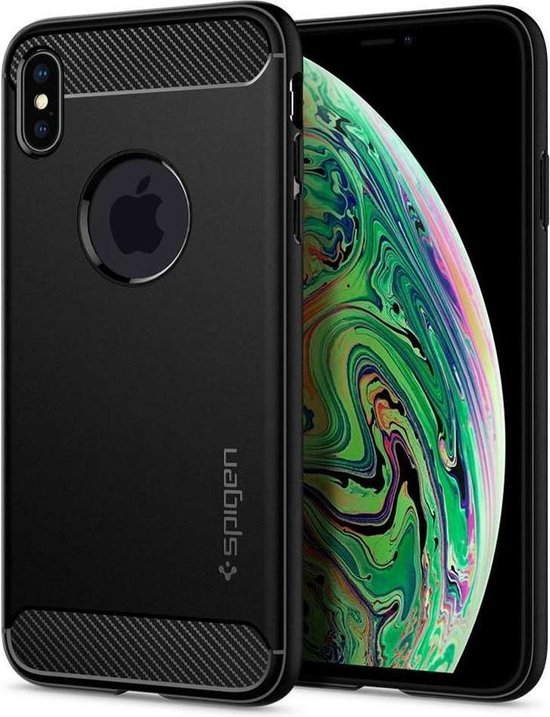 Spigen Rugged Armor Apple iPhone Xs Max Hoesje Zwart