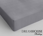 Dreamhouse Katoen Hoeslaken - 180x200 cm - Grijs - Lits-Jumeaux