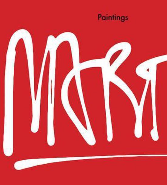 Boek met rode kaft en de tekst 'Paintings' in witte letters.