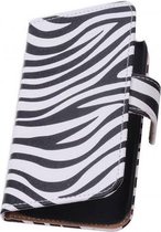 Zebra Bookstyle Wallet Case Hoesjes voor Moto G X1032 Wit