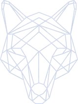 Wolf Geometrisch Hout 80 x 101 cm Grey - Wanddecoratie