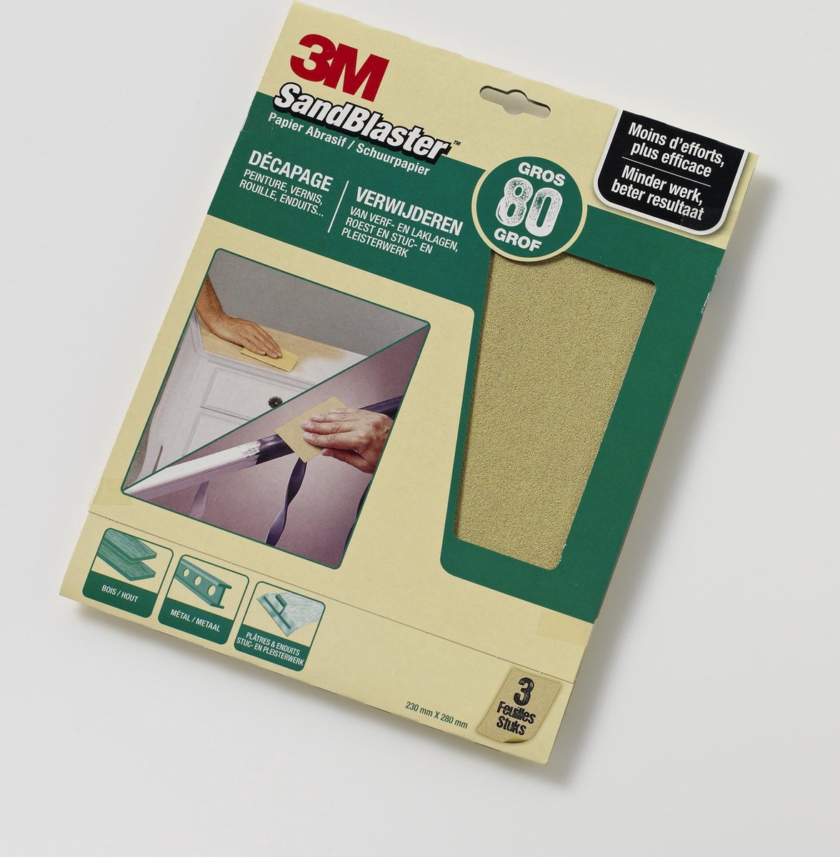 3M 60374 Sandblaster Schuurpapier Groen k80 - 3 st