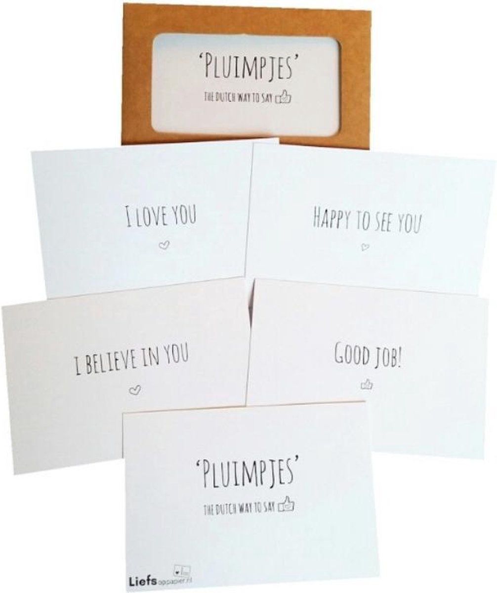 Pluimpjes The Dutch way to say Thumbs-up! | (Engelse versie) complimenten kaartjes