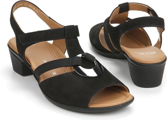 Ara 1235715 - Volwassenen Sandalen met hakDames Sandalen - Kleur: Zwart -  Maat: 37.5 | bol.com