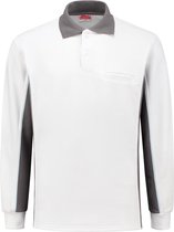 Workman Polosweater Bi-Colour - 2408 wit / grijs - Maat 4XL